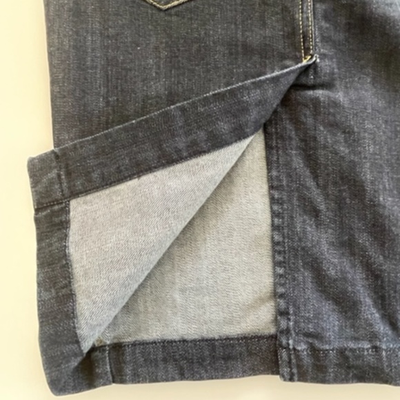 H&M | Navy Blue Denim Pencil Skirt with Gold Trim | Size 4, Classic & Chic - Picture 8 of 13